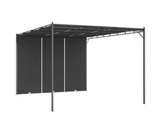 Sodo pavėsinė su šonine užuolaida, antracito spalvos, 4x3x2,25m