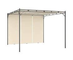Sodo pavėsinė su šonine užuolaida, kreminės spalvos, 3x3x2,25m