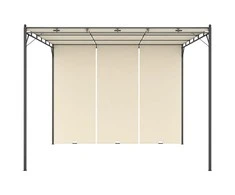 Sodo pavėsinė su šonine užuolaida, kreminės spalvos, 3x3x2,25m