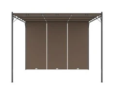 Sodo pavėsinė su šonine užuolaida, taupe spalvos, 3x3x2,25m