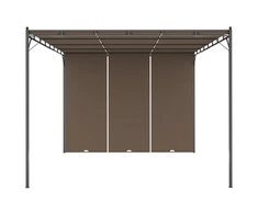 Sodo pavėsinė su šonine užuolaida, taupe spalvos, 4x3x2,25m