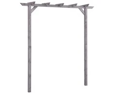 Sodo pergolė, pilkos spalvos, 200x40x205cm, impregnuota pušis
