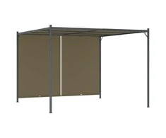 Sodo pergolė su įtraukiamu stogu, taupe spalvos, 3x3m, 180g/m²