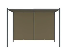 Sodo pergolė su įtraukiamu stogu, taupe spalvos, 3x3m, 180g/m²