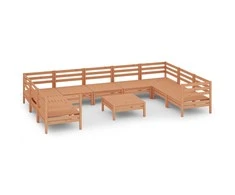 Lauko baldų komplektas Sodo poilsio baldų komplektas, 10 dalių, medaus rudas, pušis