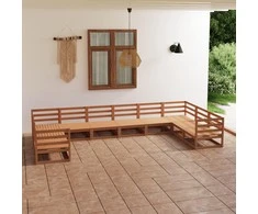 Lauko baldų komplektas Sodo poilsio baldų komplektas, 10 dalių, pušies masyvas