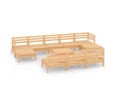 Lauko baldų komplektas Sodo poilsio baldų komplektas, 11 dalių, pušies masyvas