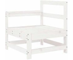 Sodo poilsio baldų komplektas, 3 dalių, baltas, pušies masyvas