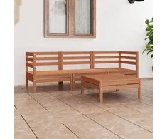 Lauko baldų komplektas Sodo poilsio baldų komplektas, 4 dalių, medaus rudas, pušis