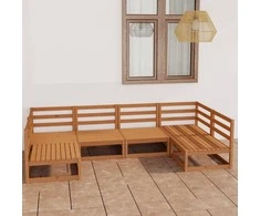 Lauko baldų komplektas Sodo poilsio baldų komplektas, 6 dalių, pušies medienos masyvas