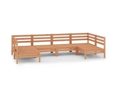 Lauko baldų komplektas Sodo poilsio baldų komplektas, 6 dalių, medaus rudas, pušis