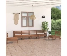 Lauko baldų komplektas Sodo poilsio baldų komplektas, 6 dalių, medaus rudas, pušis