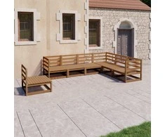 Lauko baldų komplektas Sodo poilsio baldų komplektas, 7 dalių, rudas, pušies masyvas