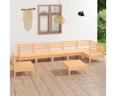 Lauko baldų komplektas Sodo poilsio baldų komplektas, 8 dalių, pušies medienos masyvas