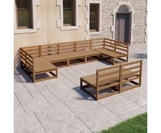 Lauko baldų komplektas Sodo poilsio baldų komplektas, 9 dalių, pušies medienos masyvas