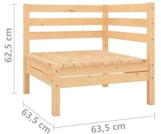 Lauko baldų komplektas Sodo poilsio komplektas, 10 dalių, pušies medienos masyvas
