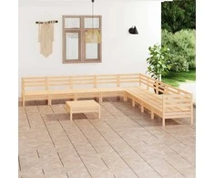 Lauko baldų komplektas Sodo poilsio baldų komplektas, 10 dalių, pušies masyvas