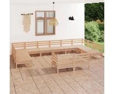 Lauko baldų komplektas Sodo poilsio baldų komplektas, 12 dalių, pušies masyvas