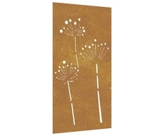 Nuotraukų rėmelis Sodo sienos dekoracija, 105x55cm, corten plienas, gėlių dizaino