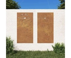 Nuotraukų rėmelis Sodo sienos dekoracija, 2 dalių, 105x55cm, corten plienas