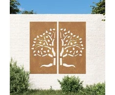Nuotraukų rėmelis Sodo sienos dekoracija, 2 dalių, 105x55cm, corten plienas