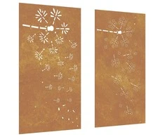 Nuotraukų rėmelis Sodo sienos dekoracija, 2 dalių, 105x55cm, corten plienas