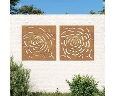 Nuotraukų rėmelis Sodo sienos dekoracija, 2 dalių, 55x55cm, corten plienas, rožė
