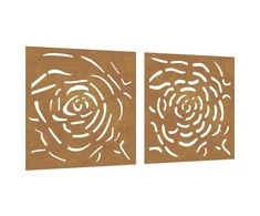 Nuotraukų rėmelis Sodo sienos dekoracija, 2 dalių, 55x55cm, corten plienas, rožė