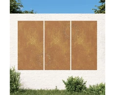 Nuotraukų rėmelis Sodo sienos dekoracija, 3 dalių, 105x55cm, corten plienas