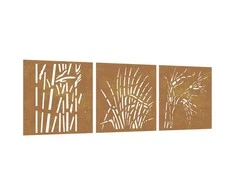 Nuotraukų rėmelis Sodo sienos dekoracija, 3 dalių, 55x55cm, corten plienas
