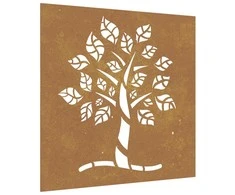 Nuotraukų rėmelis Sodo sienos dekoracija, 55x55cm, corten plienas, medžio dizaino