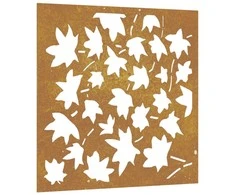 Nuotraukų rėmelis Sodo sienos dekoracija, 55x55cm, corten plienas, klevo lapai