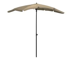 Sodo skėtis nuo saulės su stulpu, taupe spalvos, 200x130cm