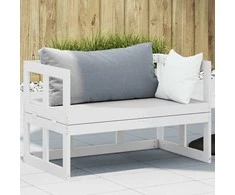 Sodo sofa-suoliukas, baltas, pušies masyvas, išskleidžiama