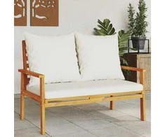 Sodo sofa-suoliukas su pagalvėlėmis, 120cm, akacijos masyvas