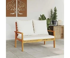 Sodo sofa-suoliukas su pagalvėlėmis, 120cm, akacijos masyvas