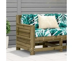 Sodo sofos dalis, 69x62x70,5cm, impregnuota pušis, su porankiu