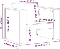 Sodo sofos dalis, 79x60x62cm, impregnuota pušies mediena