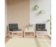 Sodo sofos dalys su pagalvėlėmis, 2vnt., 63,5x73x78cm, pušis