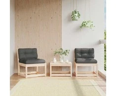 Sodo sofos dalys su pagalvėlėmis, 2vnt., 63,5x73x78cm, pušis