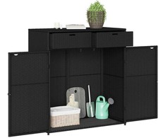 Sodo spintelė daiktams, juoda, 105x55x113cm, poliratanas
