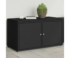 Sodo spintelė daiktams, juoda, 110x55x60,5cm, poliratanas
