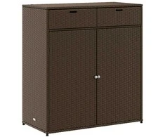 Sodo spintelė daiktams, ruda, 105x55x113cm, poliratanas