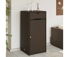 Sodo spintelė daiktams, ruda, 55x55x111cm, poliratanas