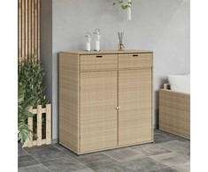 Sodo spintelė daiktams, smėlio, 105x55x113cm, poliratanas