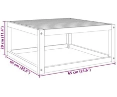 Sodo stalas, 65x65x29cm, akacijos medienos masyvas