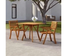 Sodo stalas, 85x85x75cm, akacijos medienos masyvas