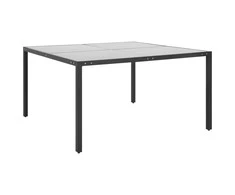 Sodo stalas, antracito, 130x130x72cm, plienas ir stiklas