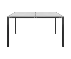 Sodo stalas, antracito, 130x130x72cm, plienas ir stiklas