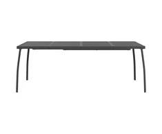 Sodo stalas, antracito, 200x100x72cm, plienas, tinklelis